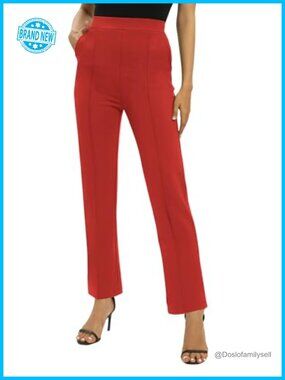 Women's Yoga Dress Pants Stretchy Straight Leg Work Slacks with Pockets